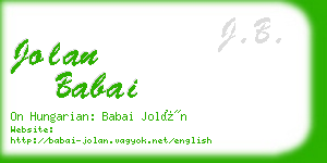 jolan babai business card